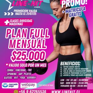 *SUPER PROMO PLAN FULL MENSUAL $25.000 + MATRICULA GRATIS ( Sede Maipú)