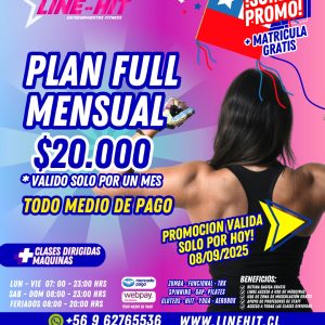 *SUPER PROMO PLAN FULL MENSUAL $20.000 + MATRICULA GRATIS ( Sede Maipú)
