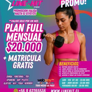 *SUPER PROMO PLAN FULL MENSUAL $20.000 + MATRICULA GRATIS ( Sede Maipú)