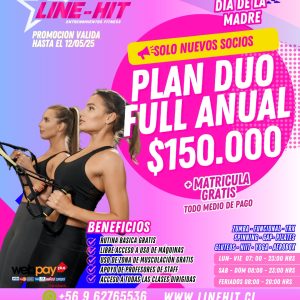 Socios Nuevos/ PROMO PLAN DUO FULL ANUAL $150.000 + MATRICULA GRATIS (Sede Maipú)