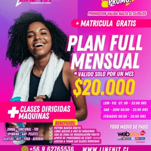 *SUPER PROMO PLAN FULL MENSUAL $20.000 + MATRICULA GRATIS ( Sede Maipú)