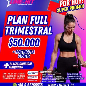 PROMO PLAN FULL TRIMESTRAL $50.000 + MATRICULA GRATIS (Sede Maipú)