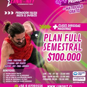 PROMO PLAN FULL SEMESTRAL $100.000 + MATRICULA GRATIS (Sede Maipú)