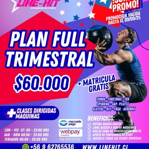 PROMO PLAN FULL TRIMESTRAL $60.000 + MATRICULA GRATIS (Sede Maipú)