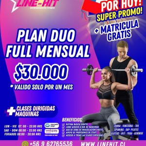 *SUPER PROMO PLAN DUO FULL MENSUAL $30.000 + MATRICULA GRATIS ( Sede Maipú)